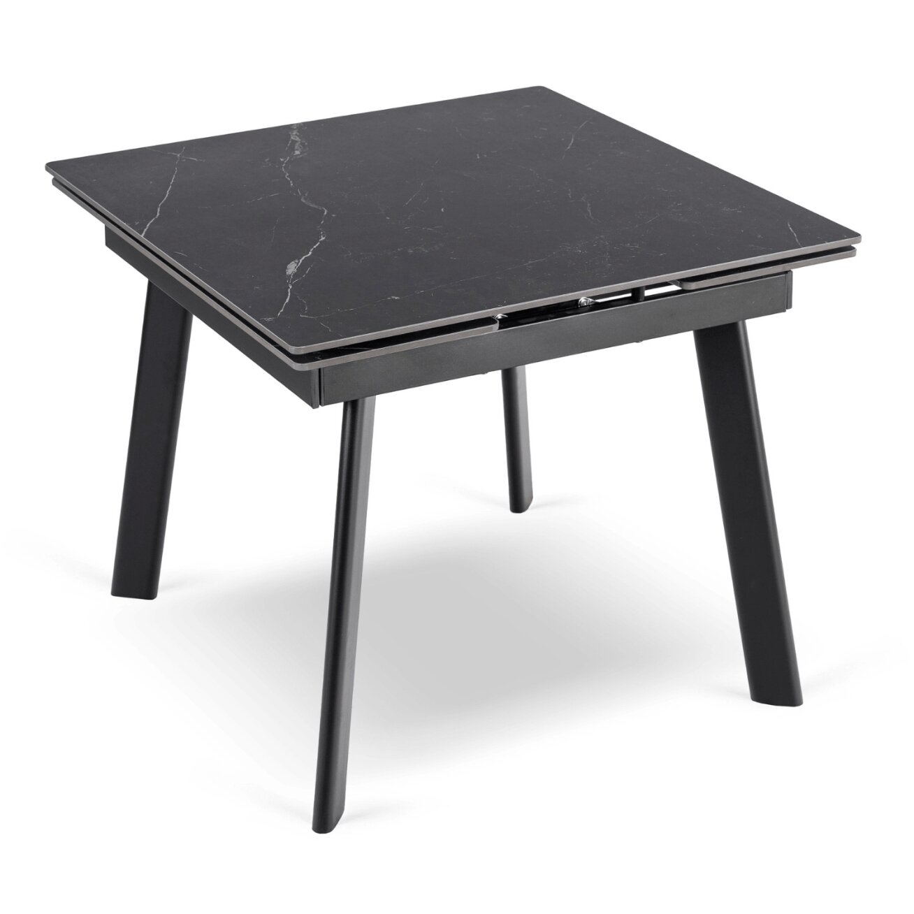 LARES kvadratinis ištraukiamas stalas, 90–150 cm, keramika, juodas marmuras/juodas modernus 6 LARES kvadratinis ištraukiamas stalas, 90–150 cm, keramika, juodas marmuras/juodas modernus 6