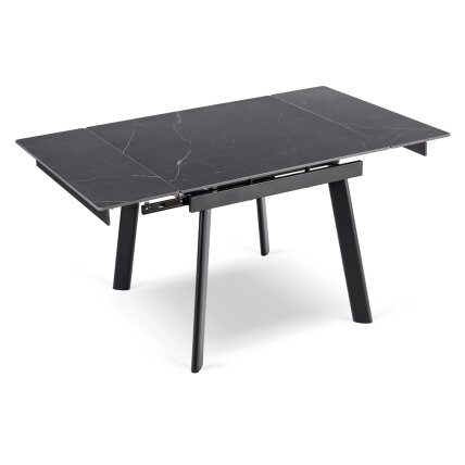 LARES kvadratinis ištraukiamas stalas, 90–150 cm, keramika, juodas marmuras/juodas modernus 7 LARES kvadratinis ištraukiamas stalas, 90–150 cm, keramika, juodas marmuras/juodas modernus 7