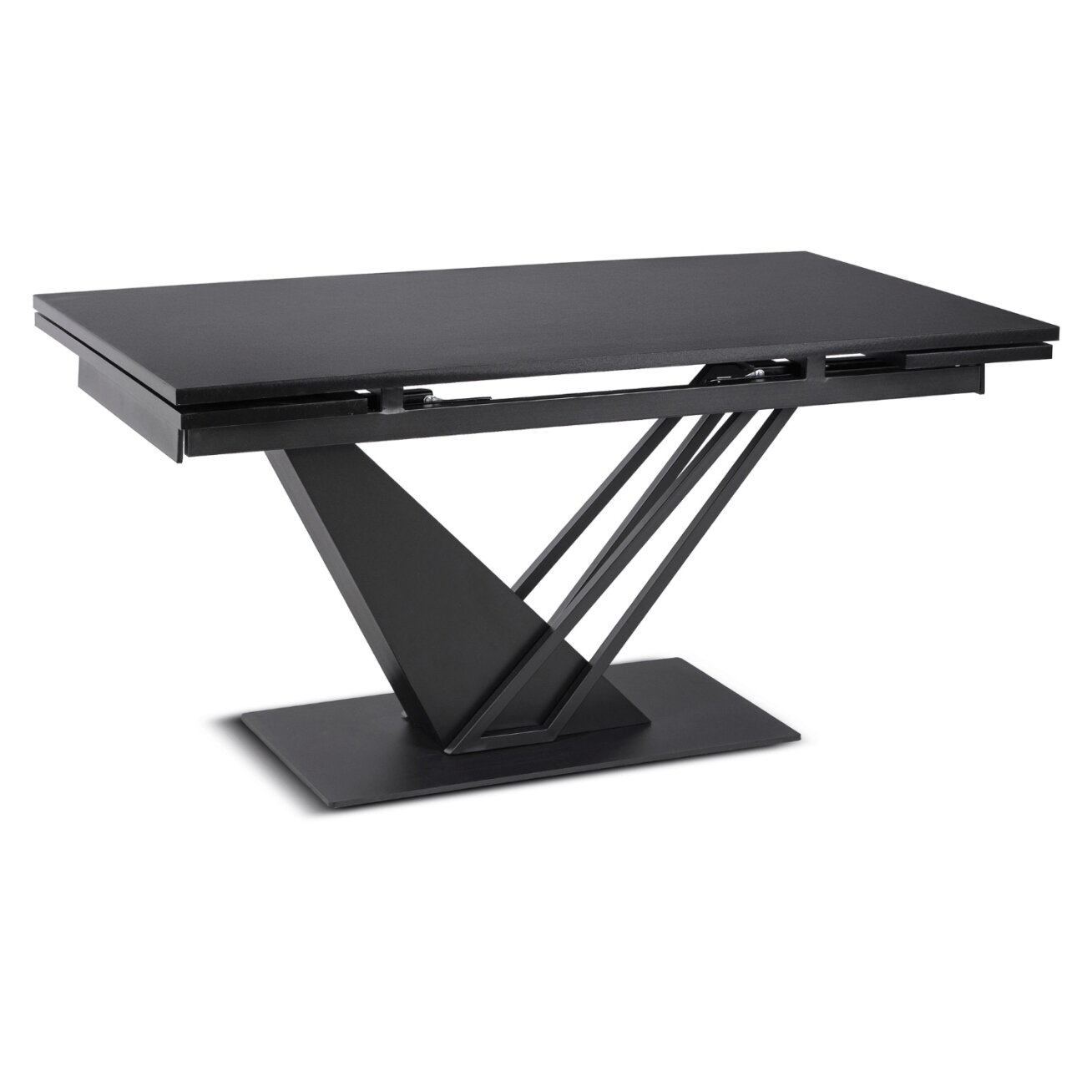REX stačiakampis ištraukiamas stalas, 160–220 cm, juodas, moderniam lofto stiliaus valgomajam REX stačiakampis ištraukiamas stalas, 160–220 cm, juodas, moderniam lofto stiliaus valgomajam