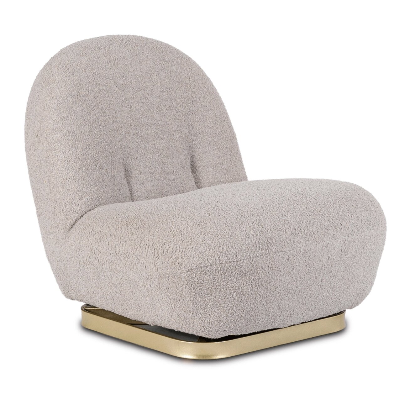 SONNY pilka „Boucle“ moderni pasukama poilsio kėdė SONNY pilka „Boucle“ moderni pasukama poilsio kėdė