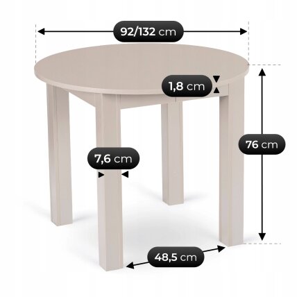 HARRY Ištraukiamas stalas 92-132 cm Kašmyro spalvos 9 HARRY Ištraukiamas stalas 92-132 cm Kašmyro spalvos 9