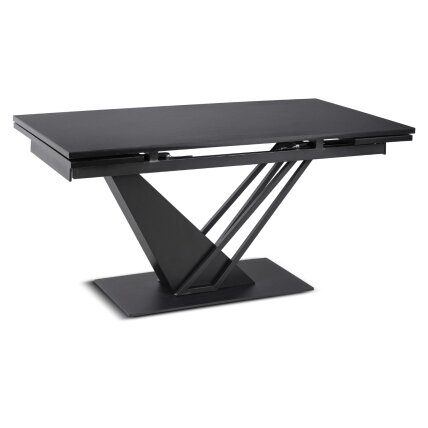 REX stačiakampis ištraukiamas stalas, 160–220 cm, juodas, moderniam lofto stiliaus valgomajam REX stačiakampis ištraukiamas stalas, 160–220 cm, juodas, moderniam lofto stiliaus valgomajam