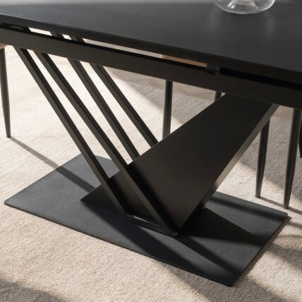 REX stačiakampis ištraukiamas stalas, 160–220 cm, juodas, moderniam lofto stiliaus valgomajam 5 REX stačiakampis ištraukiamas stalas, 160–220 cm, juodas, moderniam lofto stiliaus valgomajam 5