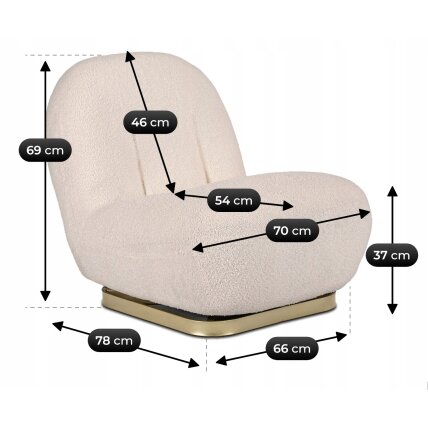 SONNY kreminės spalvos „Boucle“ modernus besisukantis poilsio krėslas 9