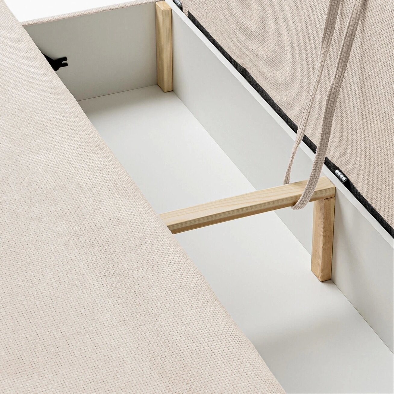 ARVETO kreminės spalvos šenilinė moderni sofa su miegojimo funkcija 6 ARVETO kreminės spalvos šenilinė moderni sofa su miegojimo funkcija 6