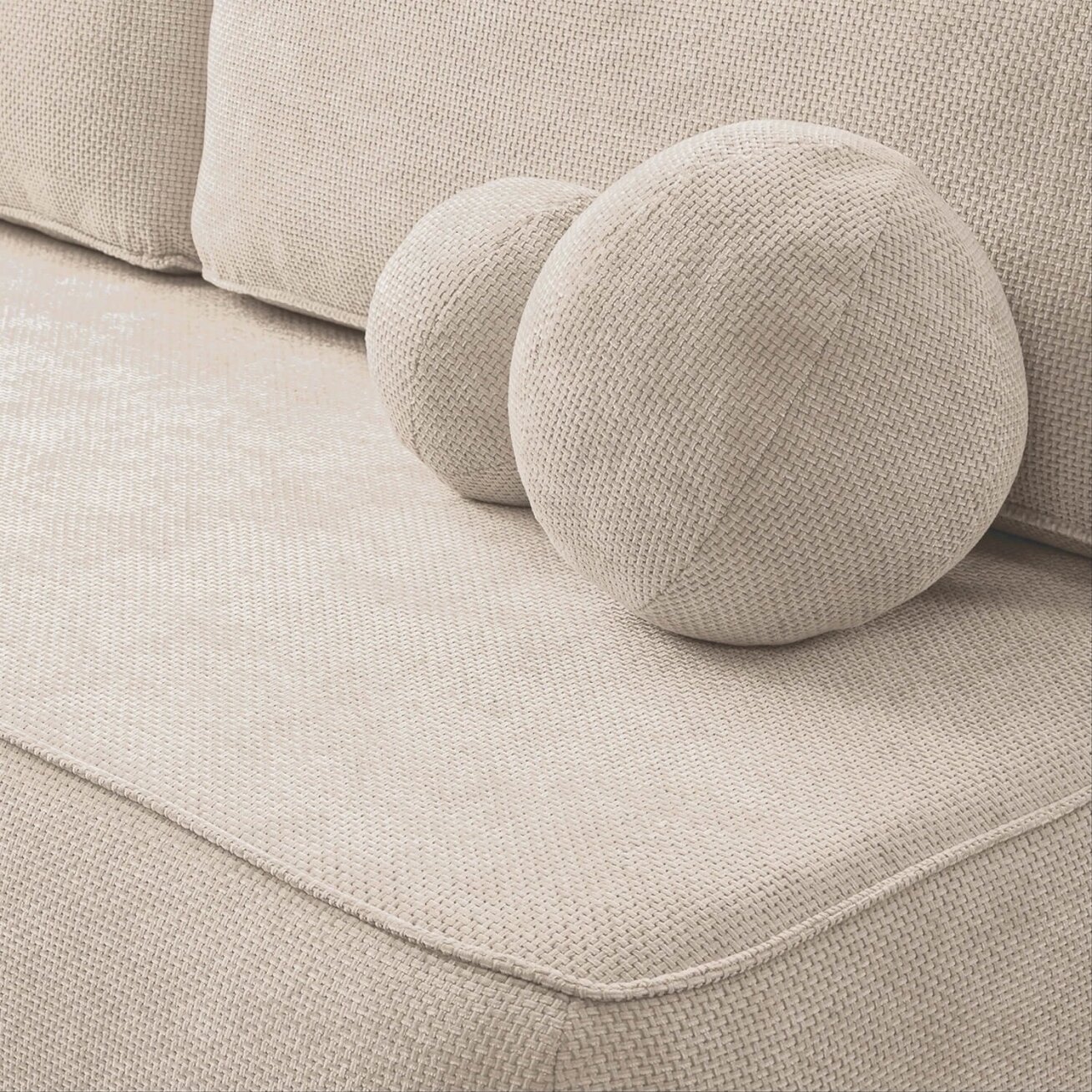 ARVETO kreminės spalvos šenilinė moderni sofa su miegojimo funkcija 5 ARVETO kreminės spalvos šenilinė moderni sofa su miegojimo funkcija 5