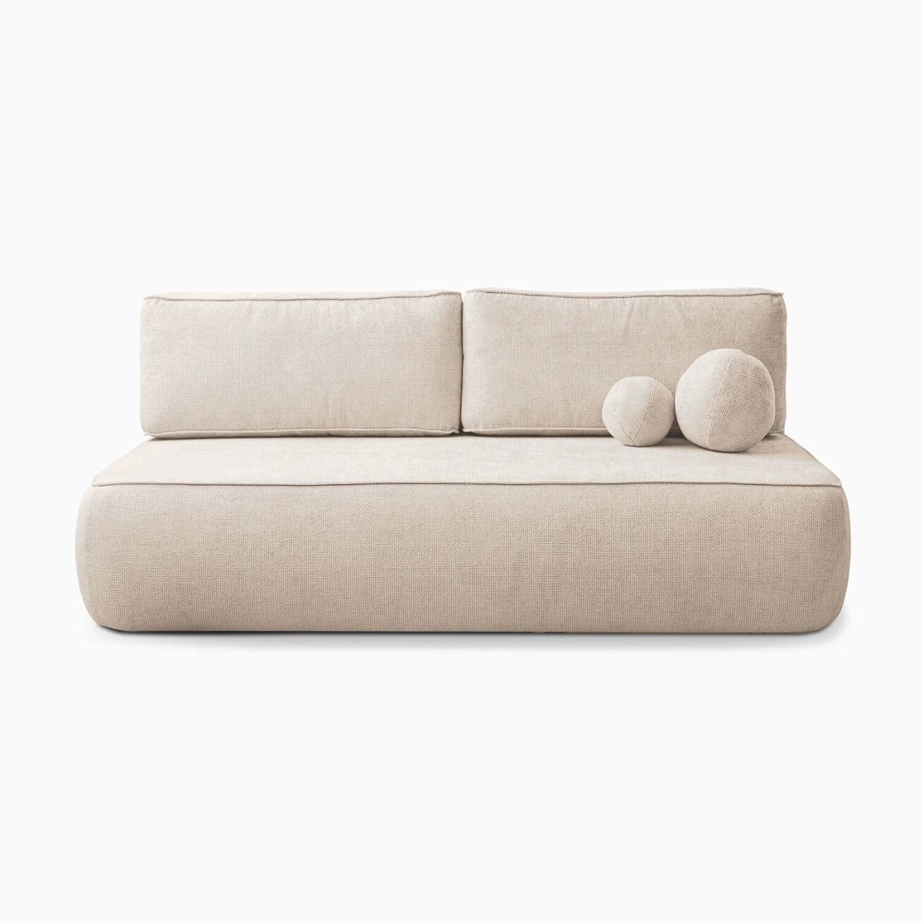 ARVETO kreminės spalvos šenilinė moderni sofa su miegojimo funkcija ARVETO kreminės spalvos šenilinė moderni sofa su miegojimo funkcija