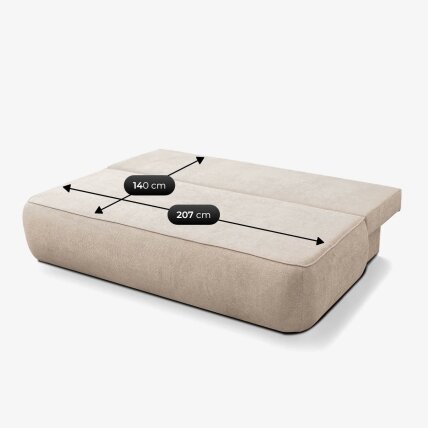 ARVETO kreminės spalvos šenilinė moderni sofa su miegojimo funkcija 8 ARVETO kreminės spalvos šenilinė moderni sofa su miegojimo funkcija 8