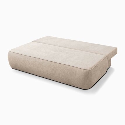 ARVETO kreminės spalvos šenilinė moderni sofa su miegojimo funkcija 4