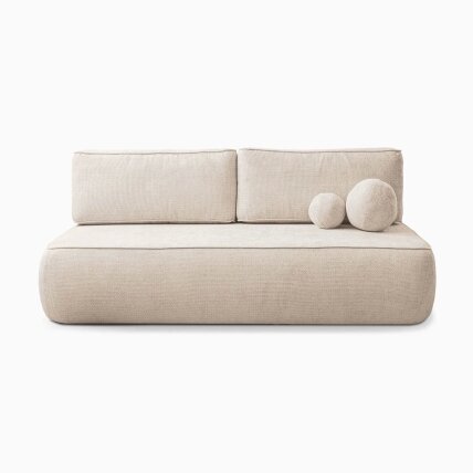 ARVETO kreminės spalvos šenilinė moderni sofa su miegojimo funkcija ARVETO kreminės spalvos šenilinė moderni sofa su miegojimo funkcija
