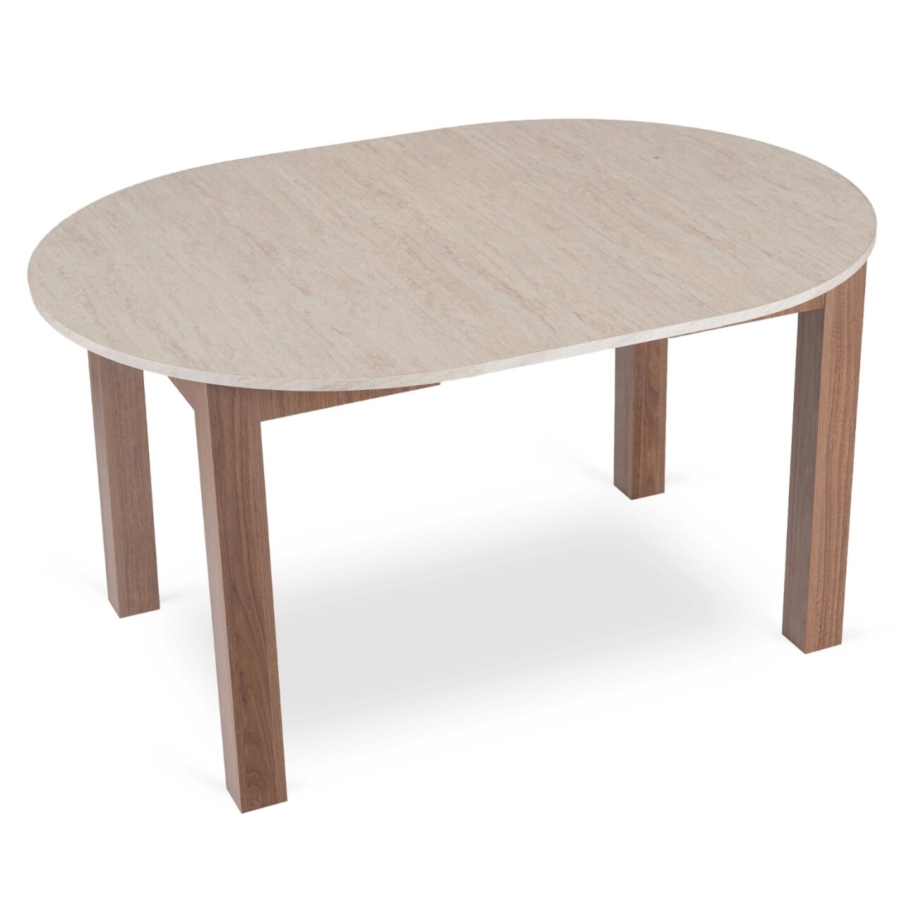 Išskleidžiamas valgomojo stalas HARRY 102–142 cm, travertino ir „Nicea“ riešuto spalvos 5 Išskleidžiamas valgomojo stalas HARRY 102–142 cm, travertino ir „Nicea“ riešuto spalvos 5