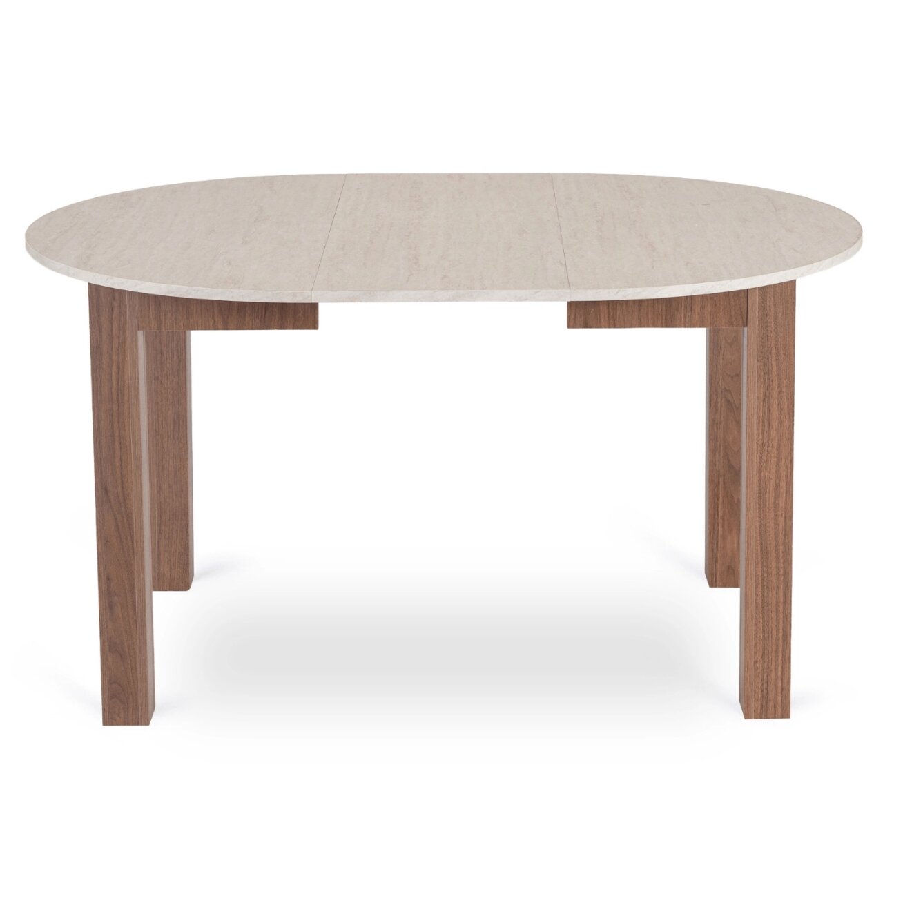 Išskleidžiamas valgomojo stalas HARRY 102–142 cm, travertino ir „Nicea“ riešuto spalvos 4 Išskleidžiamas valgomojo stalas HARRY 102–142 cm, travertino ir „Nicea“ riešuto spalvos 4