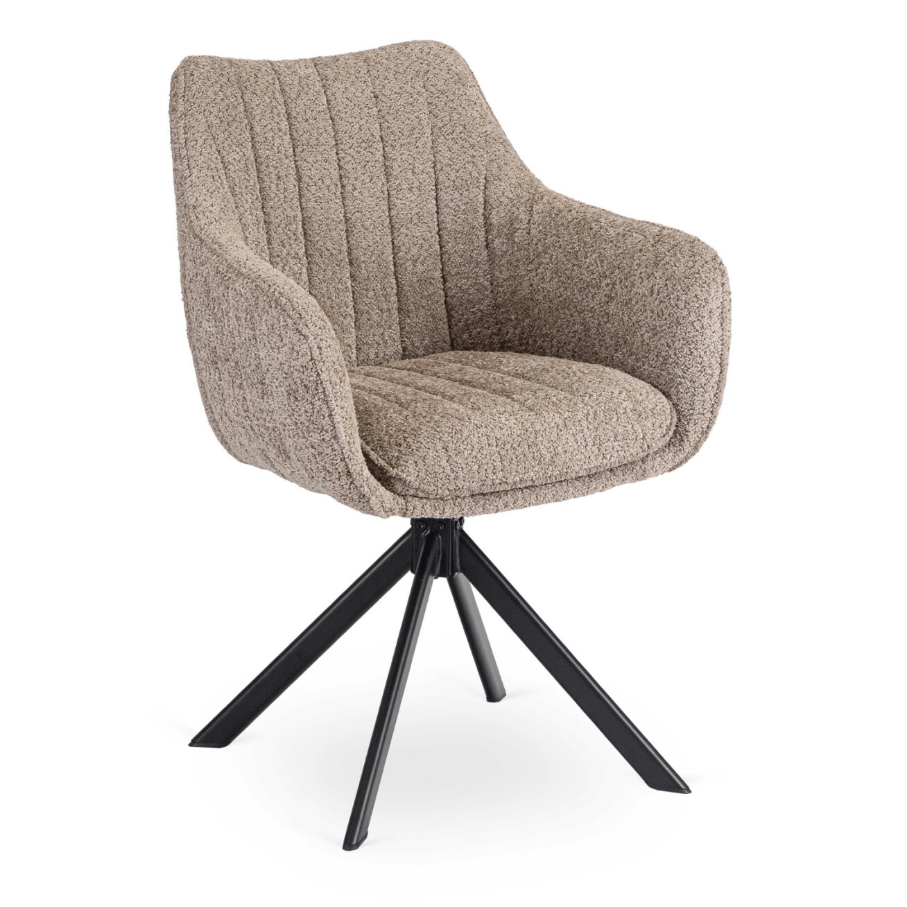 BAJA ruda, apmušta, besisukanti kėdė su „Boucle“ audiniu, moderni 2 BAJA ruda, apmušta, besisukanti kėdė su „Boucle“ audiniu, moderni 2