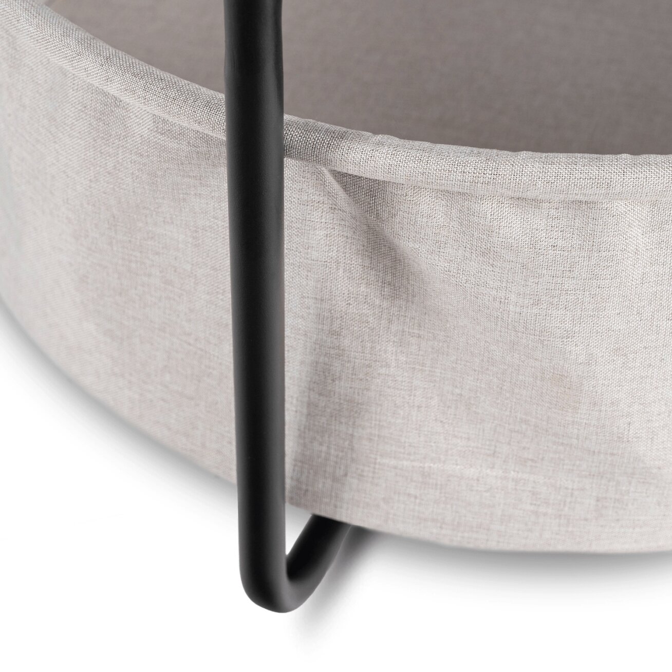 Apvalus kavos staliukas 75 cm, juodas MDF / metalas 3