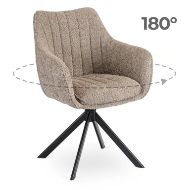 BAJA ruda, apmušta, besisukanti kėdė su „Boucle“ audiniu, moderni