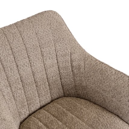BAJA ruda, apmušta, besisukanti kėdė su „Boucle“ audiniu, moderni 6