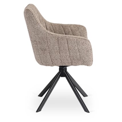 BAJA ruda, apmušta, besisukanti kėdė su „Boucle“ audiniu, moderni 4 BAJA ruda, apmušta, besisukanti kėdė su „Boucle“ audiniu, moderni 4