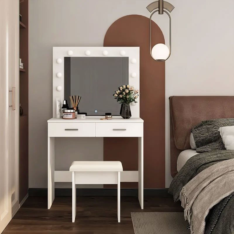 Didelis modernus kosmetinis tualetinis staliukas, veidrodis, apšvietimas, ModernHome 1