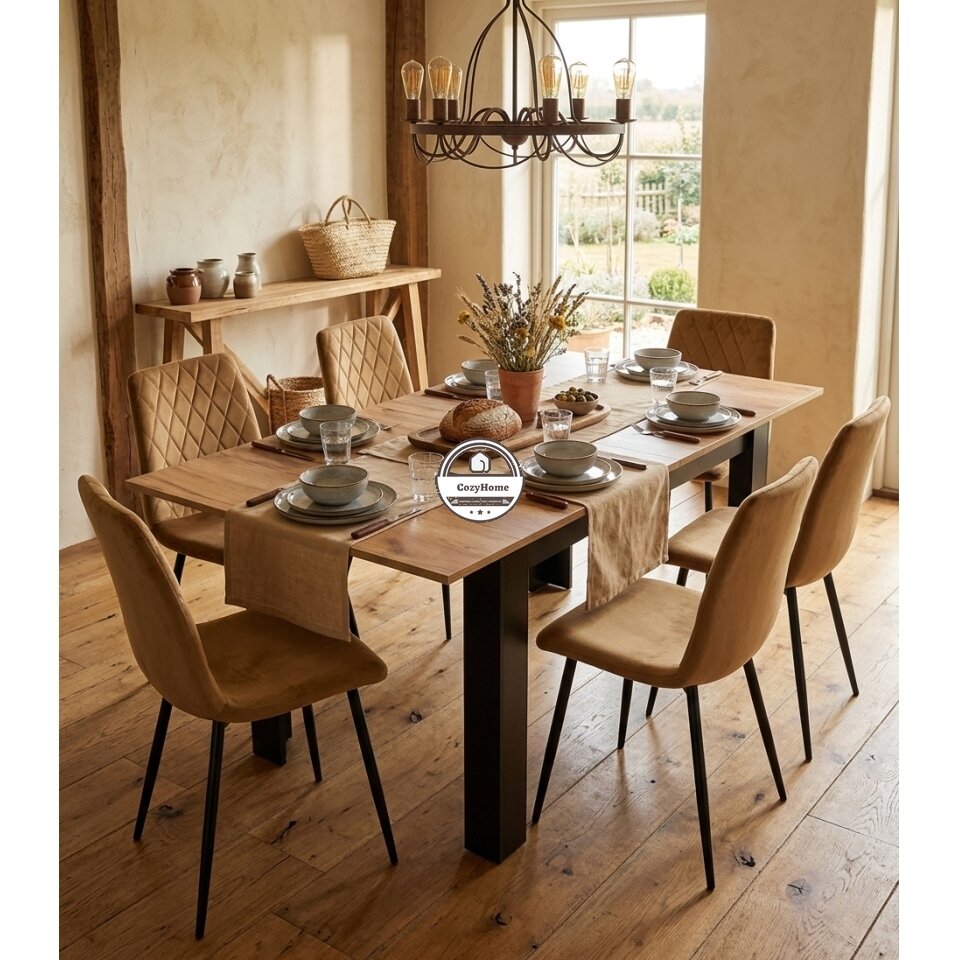 Stačiakampis išskleidžiamas stalas 120-160x80 cm virtuvei-valgomajam 4-6 asmenims, ąžuolo medienos 6 Stačiakampis išskleidžiamas stalas 120-160x80 cm virtuvei-valgomajam 4-6 asmenims, ąžuolo medienos 6
