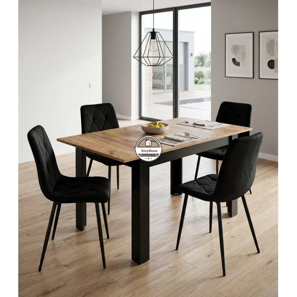 Stačiakampis išskleidžiamas stalas 120-160x80 cm virtuvei-valgomajam 4-6 asmenims, ąžuolo medienos 7 Stačiakampis išskleidžiamas stalas 120-160x80 cm virtuvei-valgomajam 4-6 asmenims, ąžuolo medienos 7