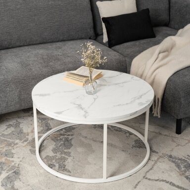 AGNES MAX Baltas Marmurinis Stalas – Elegancijos Simbolis Jūsų Namams