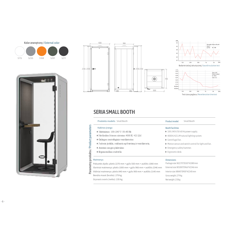 Vieno asmens akustinė kabina moderniam biurui. Small Booth ST 4 Vieno asmens akustinė kabina moderniam biurui. Small Booth ST 4