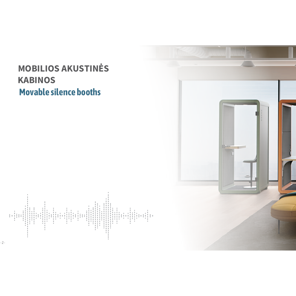 Vieno asmens akustinė kabina moderniam biurui. Small Booth ST 2 Vieno asmens akustinė kabina moderniam biurui. Small Booth ST 2