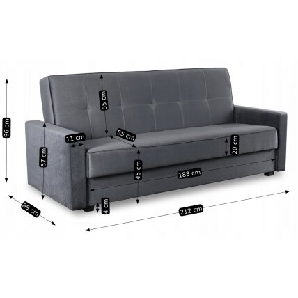 Aluna ALUNA sofa su miegojimo funkcija, sulankstoma dviejų vietų sofa, pilkos spalvos, moderni svetainei 9 Aluna ALUNA sofa su miegojimo funkcija, sulankstoma dviejų vietų sofa, pilkos spalvos, moderni svetainei 9
