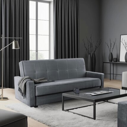 Aluna ALUNA sofa su miegojimo funkcija, sulankstoma dviejų vietų sofa, pilkos spalvos, moderni svetainei Aluna ALUNA sofa su miegojimo funkcija, sulankstoma dviejų vietų sofa, pilkos spalvos, moderni svetainei