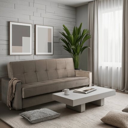 Aluna ALUNA sofa su miegojimo funkcija, sulankstoma dviejų vietų sofa, smėlio spalvos, moderni svetainei Aluna ALUNA sofa su miegojimo funkcija, sulankstoma dviejų vietų sofa, smėlio spalvos, moderni svetainei