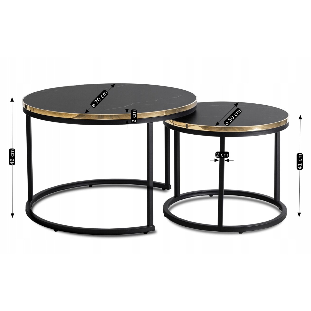 Aronas ARON kavos staliukų komplektas, 70 cm/50 cm, juodas marmuras, glamūringas 6 Aronas ARON kavos staliukų komplektas, 70 cm/50 cm, juodas marmuras, glamūringas 6