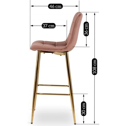 Arielė Apmuštas baro kėdė ARIEL, rožinis aksomas, modernus žavesys 7 Arielė Apmuštas baro kėdė ARIEL, rožinis aksomas, modernus žavesys 7