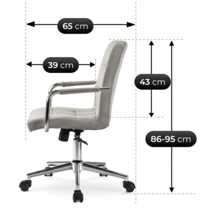 ASTRO pilka aksominė pasukama kėdė 8 ASTRO pilka aksominė pasukama kėdė 8
