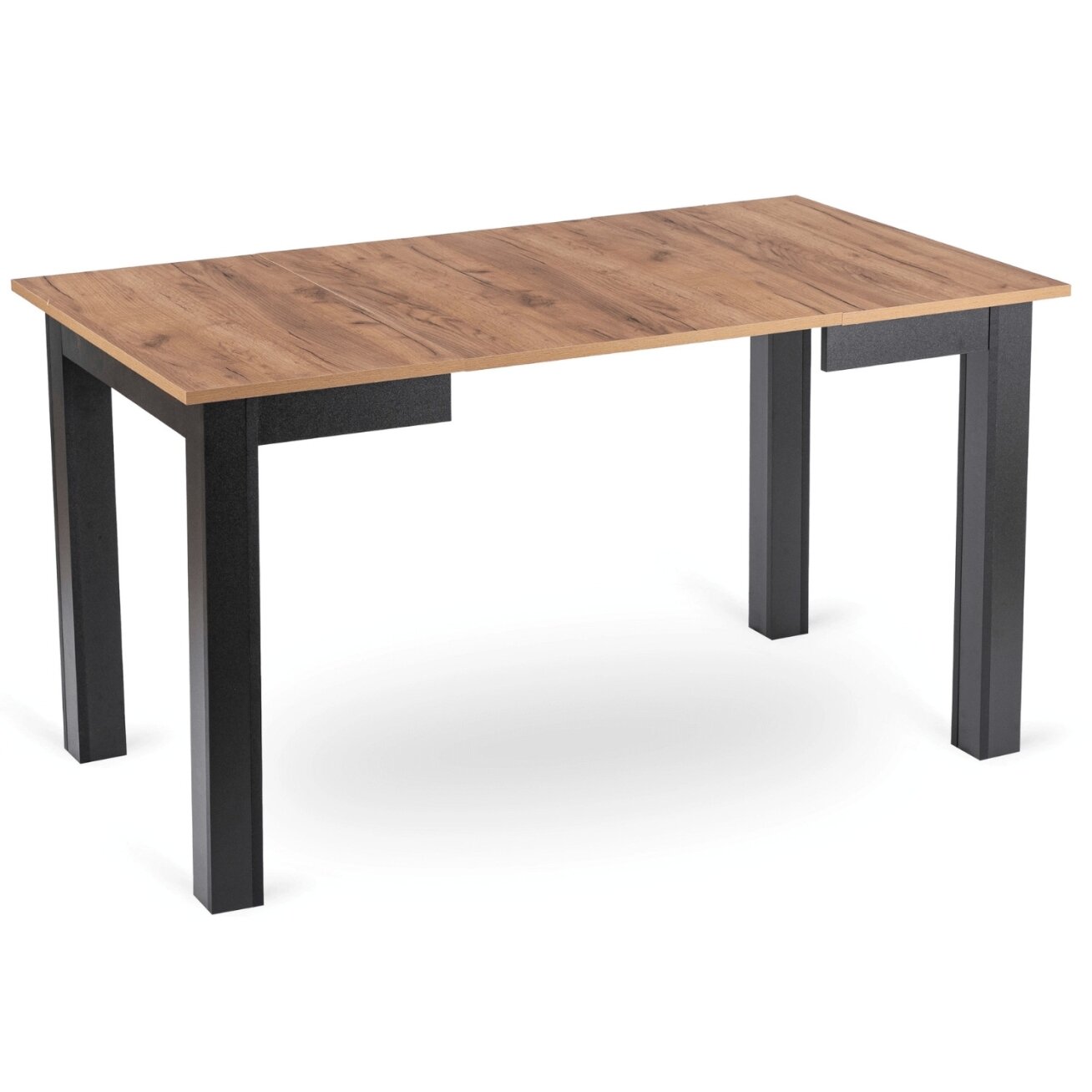 Benas BEN kvadratinis ištraukiamas stalas, 80–200 cm, ąžuolo spalvos / juodas, modernus lofto stiliaus 5 Benas BEN kvadratinis ištraukiamas stalas, 80–200 cm, ąžuolo spalvos / juodas, modernus lofto stiliaus 5