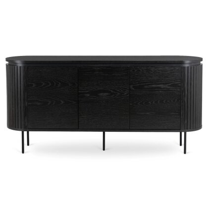 Beck BECK svetainės komoda, 160 cm, juoda, trijų durų, grioveliai, moderni 5 Beck BECK svetainės komoda, 160 cm, juoda, trijų durų, grioveliai, moderni 5