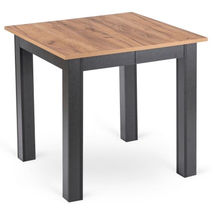 Benas BEN kvadratinis ištraukiamas stalas, 80–200 cm, ąžuolo spalvos / juodas, modernus lofto stiliaus 3 Benas BEN kvadratinis ištraukiamas stalas, 80–200 cm, ąžuolo spalvos / juodas, modernus lofto stiliaus 3
