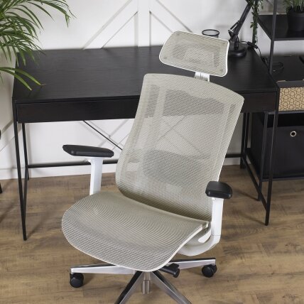 Dangus SKY ergonomiška pasukama biuro kėdė, smėlio spalvos, moderni 2