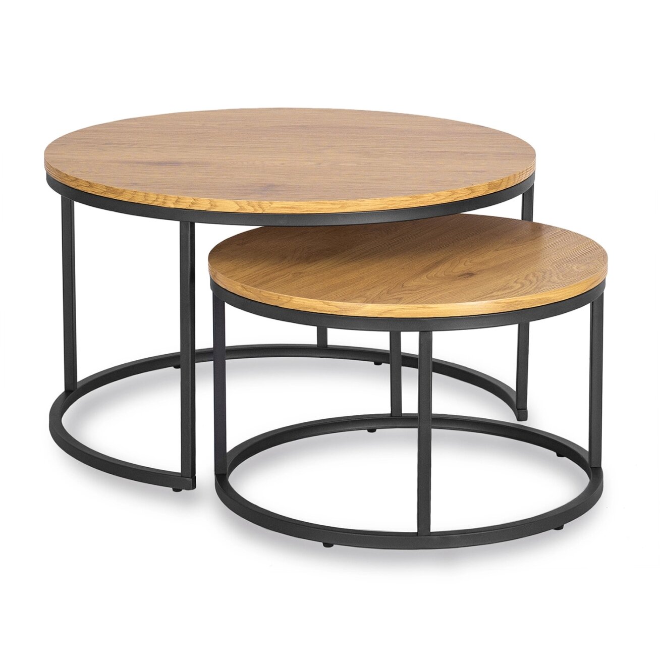 Delia Max DELIA MAX kavos staliukų komplektas, 60 cm/80 cm, auksinio ąžuolo spalvos, modernus loftas 6 Delia Max DELIA MAX kavos staliukų komplektas, 60 cm/80 cm, auksinio ąžuolo spalvos, modernus loftas 6