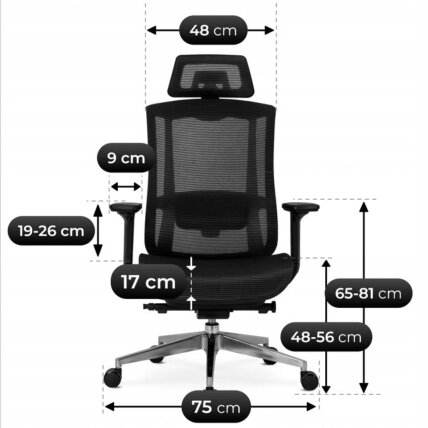 Dylanas DYLAN ergonomiška pasukama biuro kėdė, juoda 1