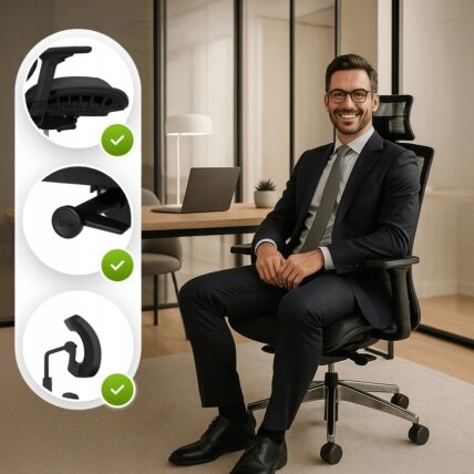 Dylanas DYLAN ergonomiška pasukama biuro kėdė, juoda 3 Dylanas DYLAN ergonomiška pasukama biuro kėdė, juoda 3