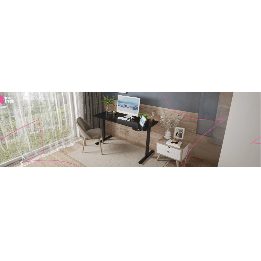 Ergonomiškas komplektas LUMBO 44 + rankinis stalas SPE-O113 Moris 120×60 juodas 24