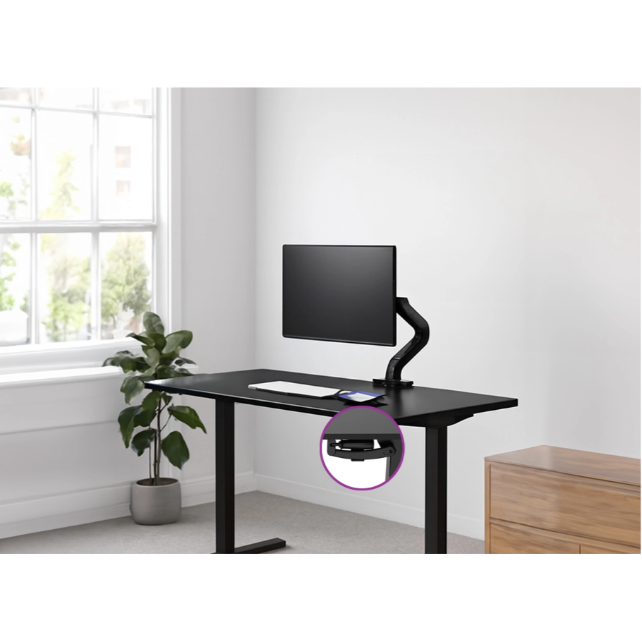 Ergonomiškas komplektas LUMBO 44 + rankinis stalas SPE-O113 Moris 120×60 juodas 17