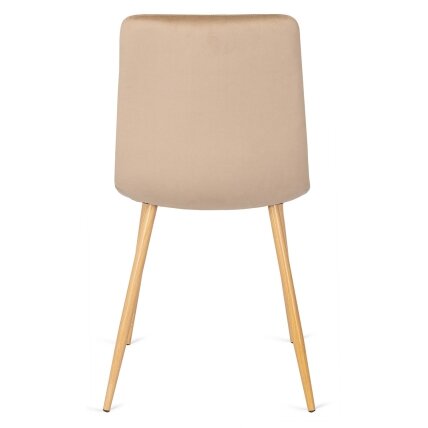 Fredis FREDY apmuštas valgomojo krėslas, smėlio spalvos, aksomas, modernus loftas 10