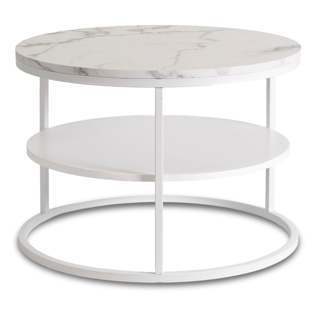 Geriausias BEST kavos staliukas su lentyna, 70 cm, baltas marmuras/baltas modernus 1 Geriausias BEST kavos staliukas su lentyna, 70 cm, baltas marmuras/baltas modernus 1
