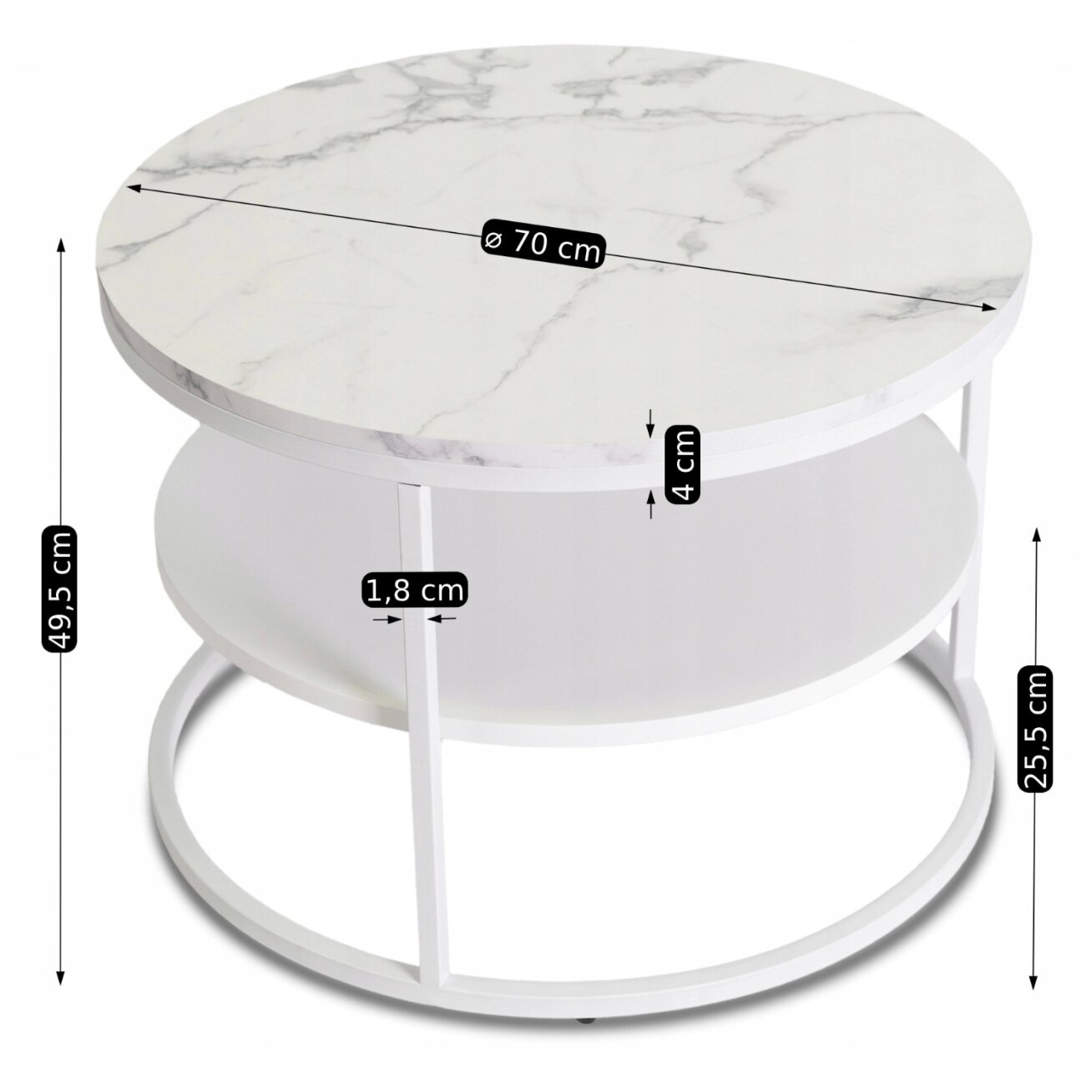 Geriausias BEST kavos staliukas su lentyna, 70 cm, baltas marmuras/baltas modernus 6 Geriausias BEST kavos staliukas su lentyna, 70 cm, baltas marmuras/baltas modernus 6