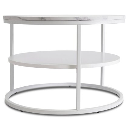Geriausias BEST kavos staliukas su lentyna, 70 cm, baltas marmuras/baltas modernus 2 Geriausias BEST kavos staliukas su lentyna, 70 cm, baltas marmuras/baltas modernus 2