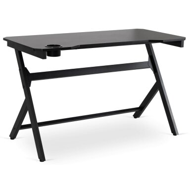 Juoda BLECK žaidimų stalas žaidėjams, 120 cm, juodas, modernus, lofto formos Juoda BLECK žaidimų stalas žaidėjams, 120 cm, juodas, modernus, lofto formos