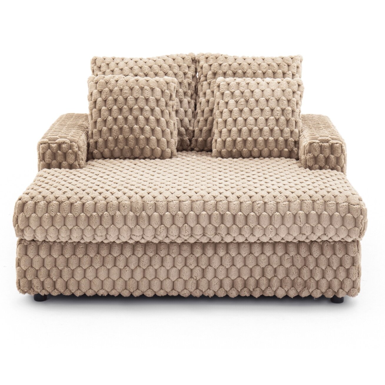 Beige pliušinis Modernus Sofa Lounge fotelis 2