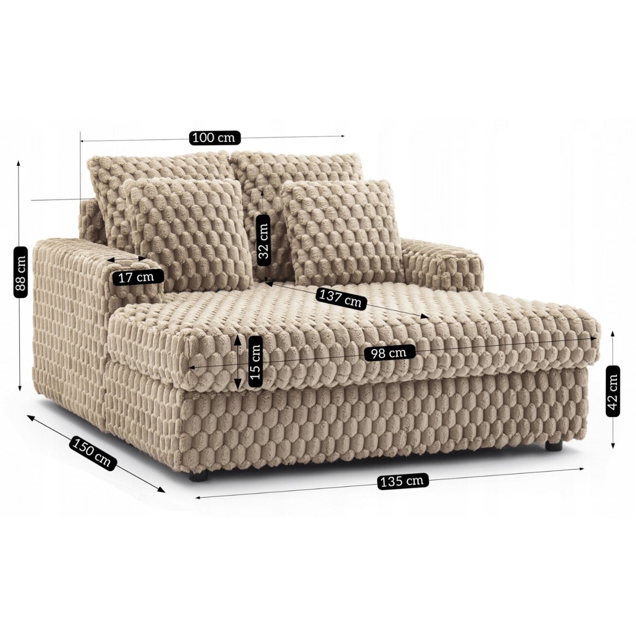 Beige pliušinis Modernus Sofa Lounge fotelis 9 Beige pliušinis Modernus Sofa Lounge fotelis 9