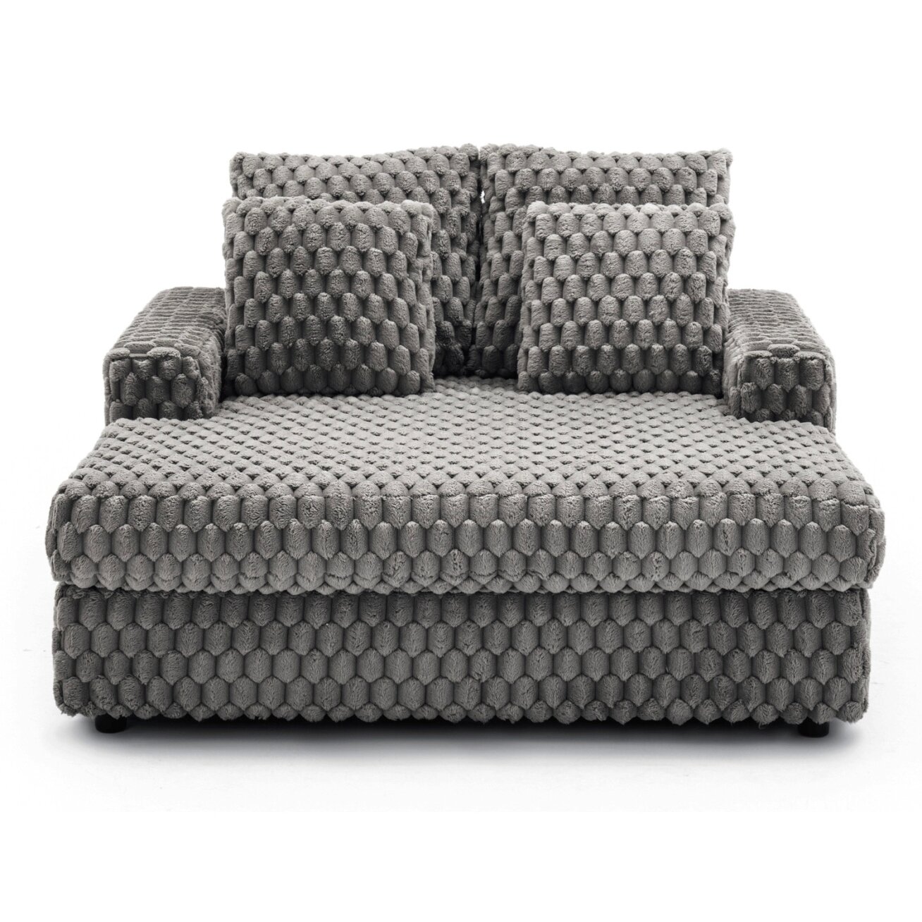 Sofa-lova pilka pliušinė moderni fotelis 2
